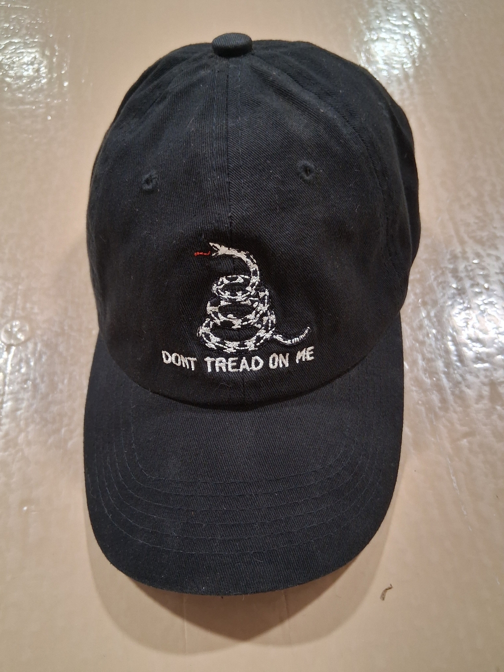 Black 'Don't Tread On Me' Embroidered Baseball Cap